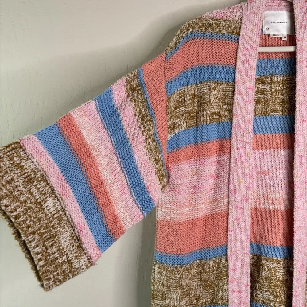 Anthropologie Textured Striped Knit Cardigan - Picture 7 of 7